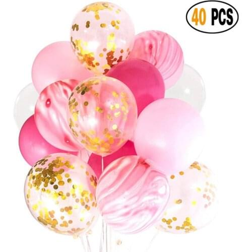40pcs Multi Color Latex Marble Balloon Birthday Wedding Baby Shower Party Decorations Pink Gold Confetti Ballon 12 Inch