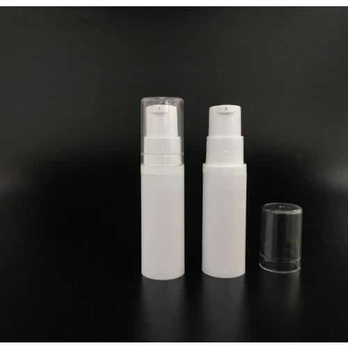 5ML whole white airless bottle vacuum pump clear lid lotion emulsion serum sample eye essence skin care sprayer toner packing