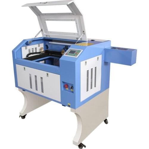 80W Ex-factory price laser engrave machine 400*600mm add rotary axis gray rubber ruida control system multi-language