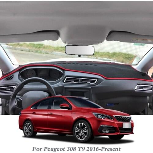 Car Styling Dashboard Protective Mat Shade Cushion Pad Rose Carpet Mat For Peugeot 308 T9 2016-Present RHD&LHDInterior Accessory
