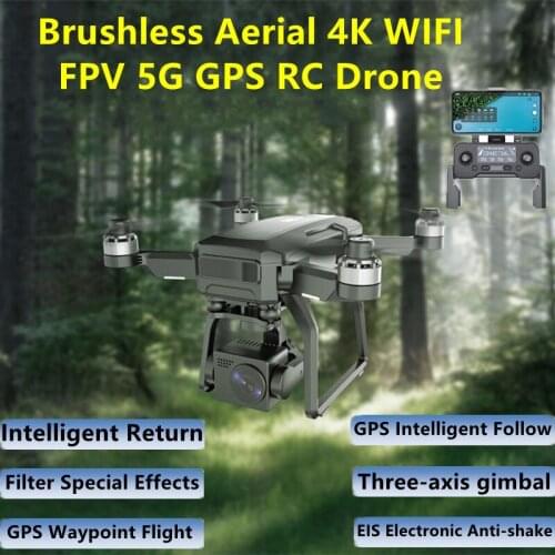 Brushless WIFI FPV 5G GPS Follow Me Remote Control RC Drone 3000M 3 Axis Gimbal 4K HD ESC Filter Effects Camera RC Quadcopter
