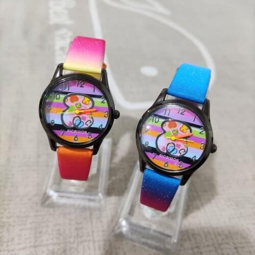 New Luxury Brand Bear Women Watch Fashion Shiny Color Leather Strap Casual Quartz Watch Girl Gift Hot Reloj Mujer Montre Femme