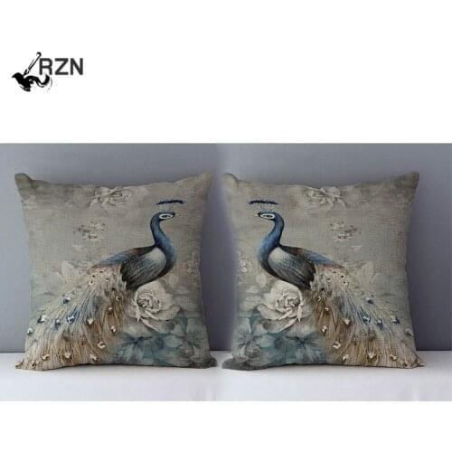 18" peacock cushion cover cojines cushion pillow cover cushions home decor decorative chair almofadas para sofa throw pillows K3