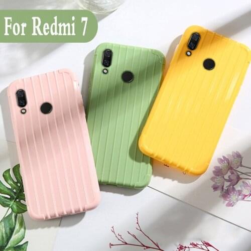 Luxury Luggage For xiaomi redmi 7 case Fashion Cute Suitcase Trunk TPU phone Silicone Back Cover For xiaomi redmi 7 Coque fundas
