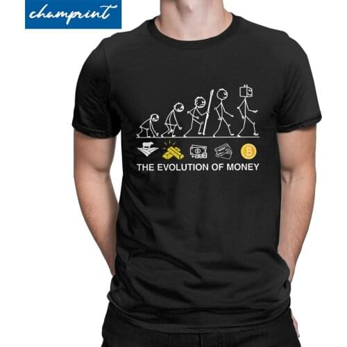Bitcoin Crypto The Evolution Of Money T Shirt Men Womens T-Shirts Cryptocurrency Btc Blockchain Tee Shirt Short Sleeve Clothing