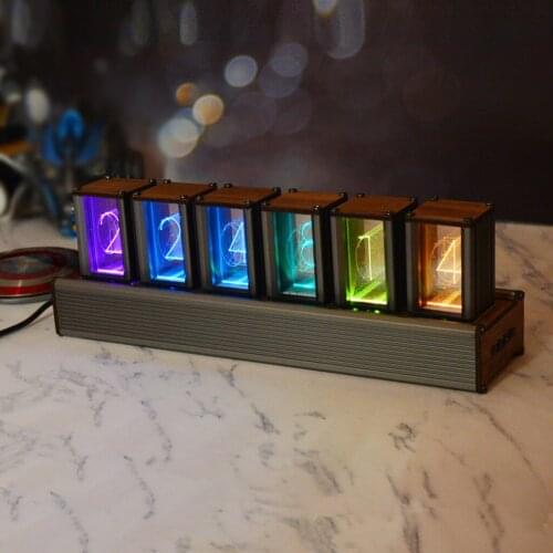 Creative Nixie Tubes Clock Simulation Retro Table RGB LED Luminous Clock