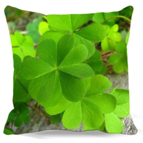 Square cotton polyester pillow cover For home hotel car sofa decoration Clover four-leaf clover Home Textile bedding
