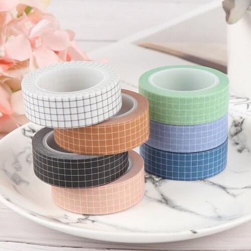 DIY Planner Masking Tape Japanese Paper Grid Washi Tape Adhesive Tapes Stickers Stationery Tapes Decorative Hot sale Colorful
