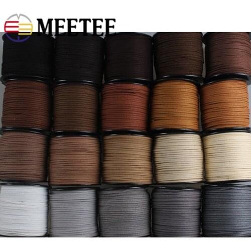 Meetee 2.8mm Width 90m/roll Leather Rope Cords Woven Cord Wire Necklace Bracelet DIY Handmade Jewelry Decor Accessories CD202