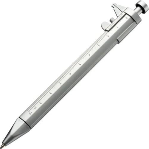 Multifunction Gel Ink Pen Vernier Caliper Roller Ball Pen Stationery Ball-Point Ruler Student Supplies Gift Plastic 1mm