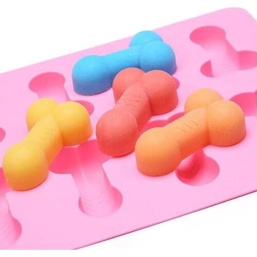 Reusable Silicone Penis Mold 8-Cavity Chocolate Mold DIY Cake Ice Mold Baking Tool for Making Jelly Bachelorette Party Supplies