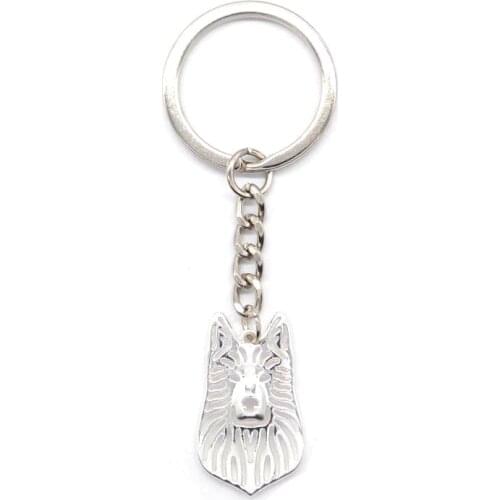 Fashion Dog Shaped Key Chains Womens Metal German Shepherd Key Chains