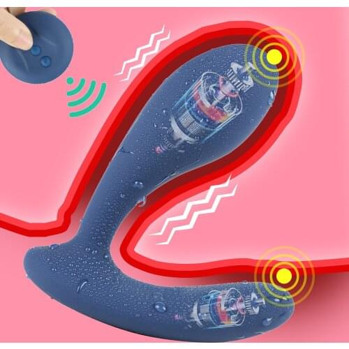 Vibrating Prostate Massager Men Anal Plug Waterproof Double Motors 10 Stimulation Patterns Butt Silicone Sex Toys for Adults
