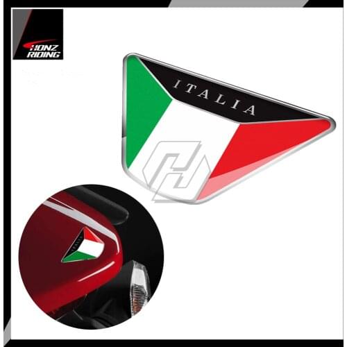 For Motorcycle Fender Tail Sticker 3D Resin Decal Italy Flag Sticker Italia