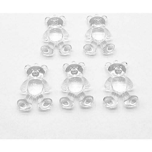 New arrival! 30x25mm 120pcs Clear acrylic Bear shape beads for Hand Made Earrings DIY parts,Jewelry Findings & Components