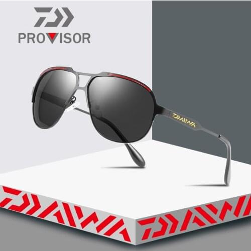 DAIWA Fishing Glasses New Outdoor Sports Mens Polarized Fishing Riding Metal Glasses Fashion Big Frame Driving Glasses