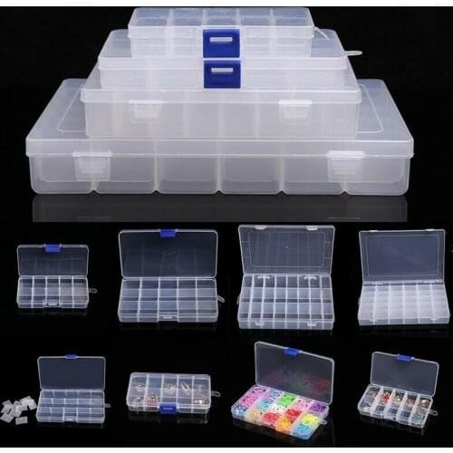 Practical 6-38 Compartment Plastic Storage Box Jewelry Earring Bead Screw Holder Case Display Organizer Container F
