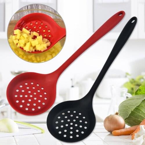 Colander Spoon Silicone Slotted Spoon Skimmer Spatula Silicone Strainer Soup Ladle Silicone Soup Apoon Tablespoon Cooking Spoon