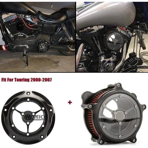 Contrast cut Black Air cleaner breather Derby cover timmer cover Fit For 1999-2007 Electra Glide Standard FLHT 2005-2015 Softail