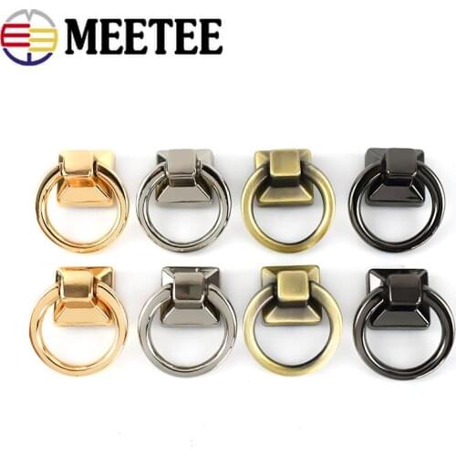 5/10pcs ID18mm Ring Hanging Buckles Metal Bag Strap Side Clip Hook Chain Screw Rivet Nail Circle Connecting Buckle DIY Accessory