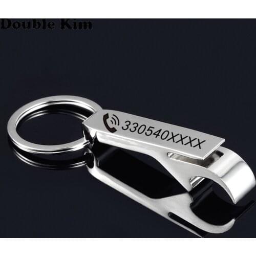 Creative Tiger Tooth Shape KeyChain Bottle Opener Key Chain Small Chic Keyring for Men Women DIY Engrave Name Customized Gift