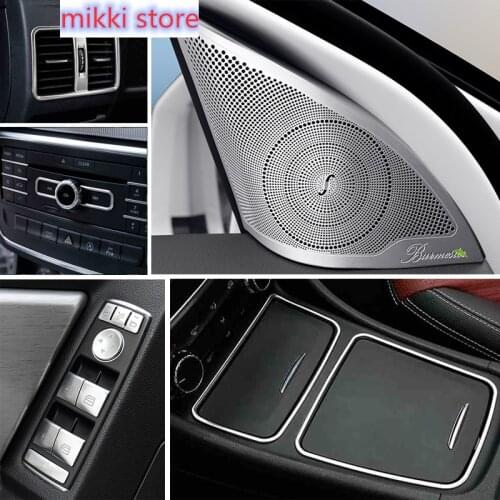 Car Inner Door Audio Speaker Gearshift Panel Door Armrest Cover Trim Sticker for Mercedes Benz A Class W176 GLA X156 Accessories