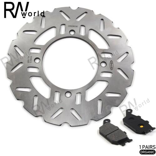 1 Set Motorcycle CNC Rear Brake Discs Rotors & Organic Brake Pads For KAWASAKI Z750 Z 750 Z-750 ABS 2007 2008 2009 2011 Silver