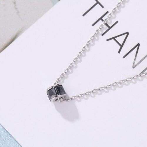 Simple Cylinder Wild Creative Elegant 925 Sterling Silver Clavicle Chain Temperament Trendy Female Necklace SNE201