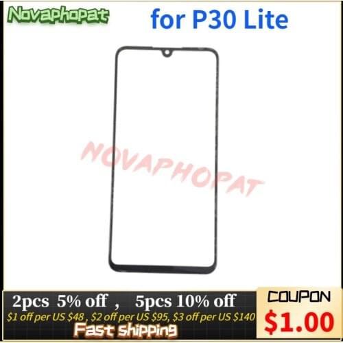 Novaphopat 20Pcs/Lot Nova 4E Front Glass Panel For Huawei P30 Lite Outer Glass Lens Screen (Not Touch Sensor )