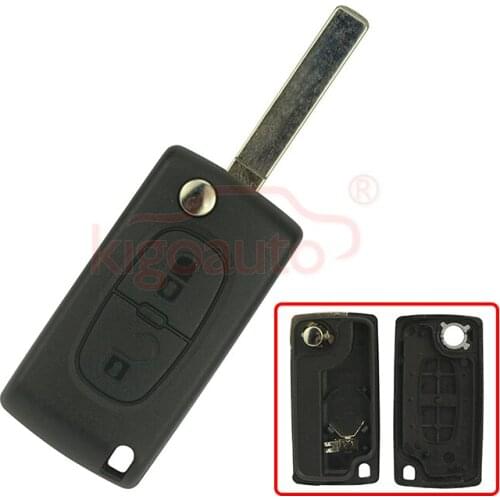 2 button VA2 for Peugeot 207 307 308 407 807 flip key shell replacement CE0536 model remote control key fob case kigoauto