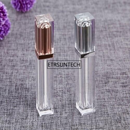 20pcs Empty Lipgloss Tube Transparent DIY Lip Gloss Packing Box Container with Acrylic Gold Silver Cap Split Bottle F2151