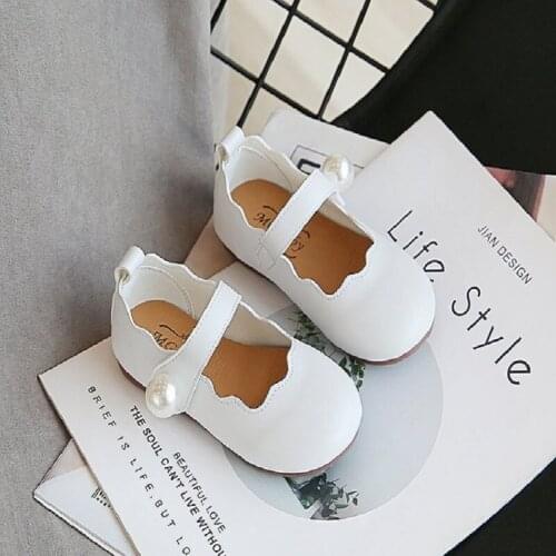 2021 Toddler Spring Fashion Ruffle Leather Kids Dress Little Girls Party Shoes Princess Child Baby Girl 1 2 3 4 5 6 Years Old