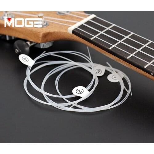4pcs/set White Durable Nylon Ukulele Strings Replacement Part for 21 inch 23 inch 26 inch Instrument