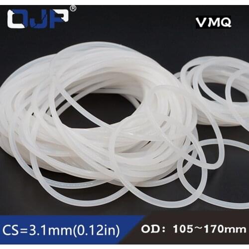 White Silicon Ring Silicone O ring 3.1mm Thickness OD 105/110/120/130/135/140/150/170mm Rubber O-Ring Seal Gasket ORing Washer