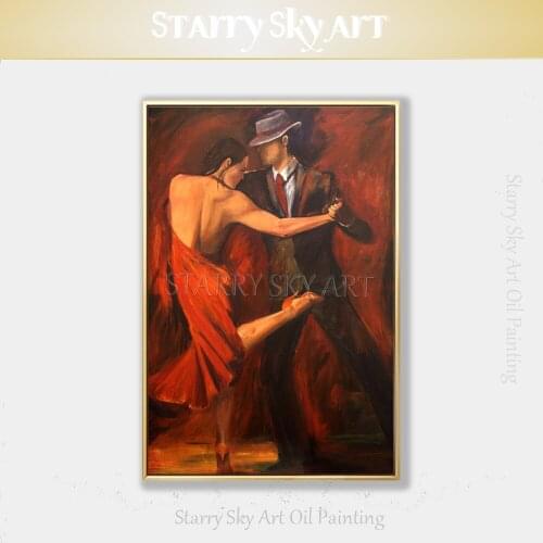 Free Shipping Hand-painted High Quality Argentina Tango Dancer Oil Painting on Canvas Fine Art Argentina Dancer Oil Painting