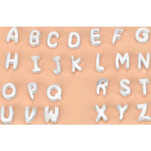 925 sterling silver diy bracelet accessories 26 English letters wire drawing bead, string bead bracelet necklace accessories