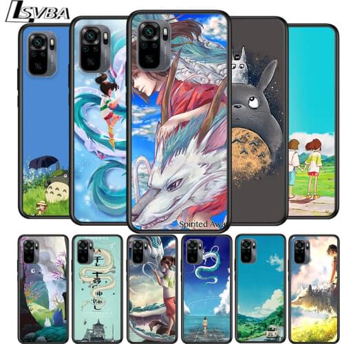 Totoro Spirited Away Ghibli for Xiaomi Redmi Note 10 10S 9 9T 9S 9Pro Max 8T 8Pro 8 7 6 5 Pro 5A 4X 4 Soft Black Phone Case