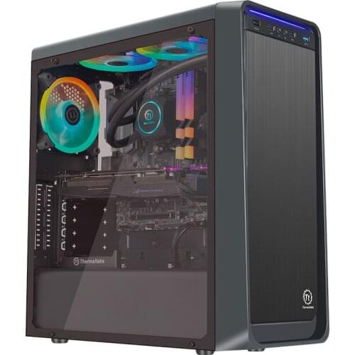 Black PC Case Support ATX/240 Water-Cooling Exhaust/Side Penetration/U3/Long Graphics Card Game Chassis for Desktop DIY