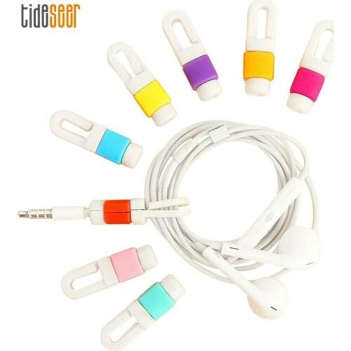 Colorful Earphone Cable Protector Organizer Headphone Wire Line Cord Protection Sleeves Cover Winder For iPhone 8 X MP3 2000pcs