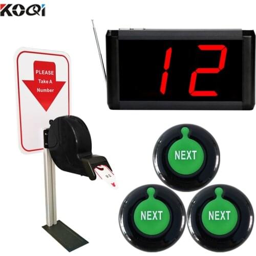 Aluminium Alloy 2 digit number screen NEXT counter call button ticket dispenser queue wireless calling system service station