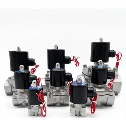 Stainless Steel Electric Solenoid Valve 1/4" 3/8" 1/2" 3/4" 1" Normally Closed Pneumatic For Water Oil Air Gas 12V/24V/220V/110V