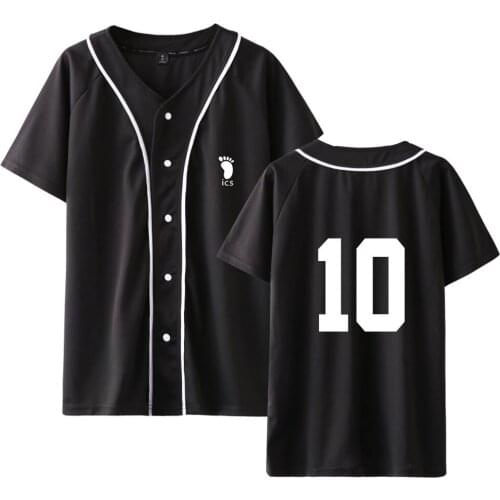 Anime Haikyuu Baseball T Shirt Men Karasuno High School Baseball Uniform Sportswear New Fashion Street Hip Hop Baseball Jersey