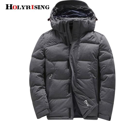 Holyrising Men Down Jackets Warm Coat Abrigos Para Hombre Gray Hooded Masculina Winter Jacket Thick Male Clothing Puffer Jackets