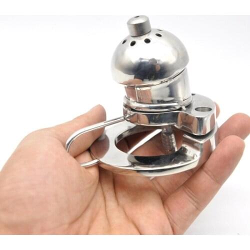 Newes Design 316L Stainless Steel Lock Cock Ring Chastity Cage Devices Chastity Penis Rings with Urethral Sounds G214