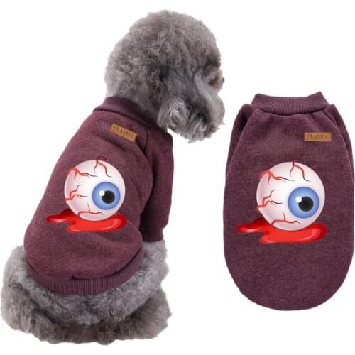 Pet Dog Costume Cute Animal Halloween Printed Pet Coat Cotton Soft Pullover Dog Shirt Jacket Sweater Cat Sweater Pets Accessorie