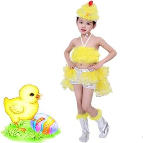 Yellow chick costumes for children lovely childrens days festival performance clothing suits carnival animal cosplay