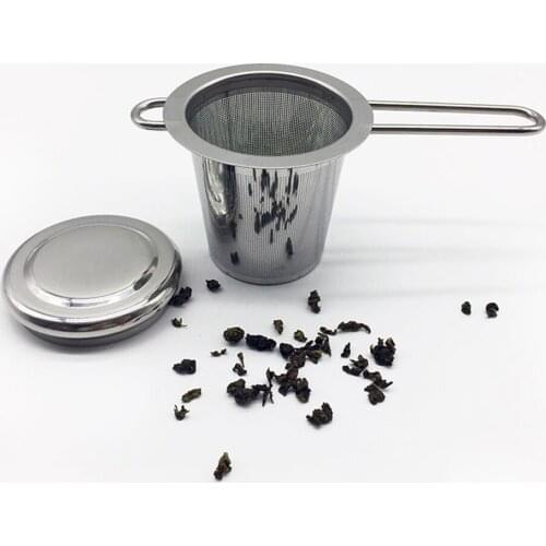Reusable Mesh Tea Infuser Stainless Steel Strainer Loose Leaf Teapot Spice Filter With Lid Cups Kitchen Accessories