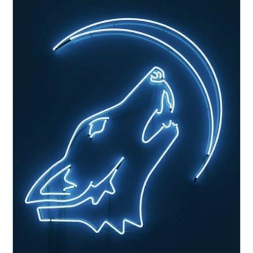 Neon Sign Wolf Howl to the moon Neon light Beer Neon Wall Sign Window Love Advertise Lamp Recreational Handmade Real glass TUBE