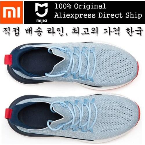 Newest Xiaomi Mi Mijia Shoes 4 최신 Xiao mi Mi Mi jia 신발 4 남성 러닝 스포츠 스니커즈 FREE FORCE Mi dsole 업데이트 고무 밑창 전체 세탁기