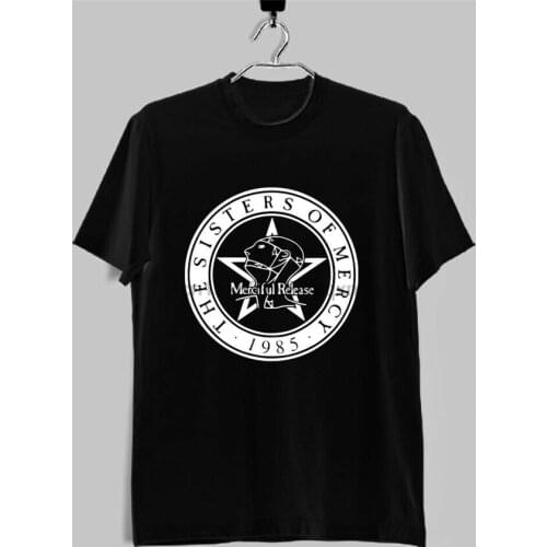 New The Sisters Of Mercy Gothic Rock Band Logo MenS Black T-Shirt Size S-2Xl Summer O Neck Tops Tee Shirt